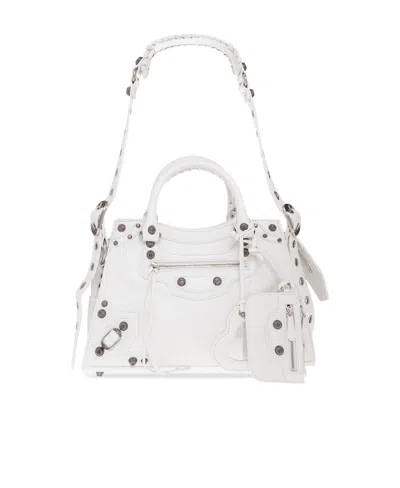 Balenciaga Borsa Neo Cagole City Piccola Da Donna In Bianco Ottico In White