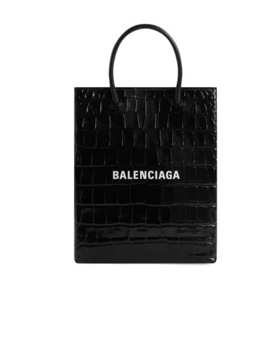 Balenciaga Borsa Shopping Grande Con Lavorazione Coccodrillo  Da Donna In Nero In Multi