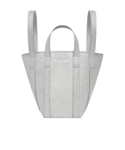 Balenciaga Borsa Tote A Tracolla Everyday Xs North-south In Tessuto Scintillante Da Donna In Argento In Gray