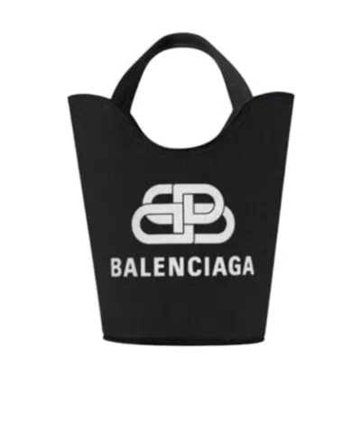 Balenciaga Borsa Tote Wave Xs Handbag In Black