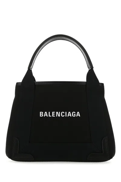 BALENCIAGA BALENCIAGA BLACK FABRIC NAVY CABAS XS HANDBAG
