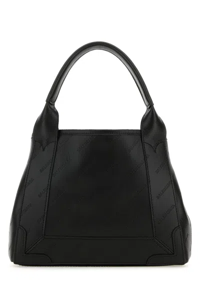 BALENCIAGA BALENCIAGA BLACK LEATHER CABAS NAVY XS HANDBAG