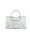 Balenciaga Small Le City Leather Tote Bag In White