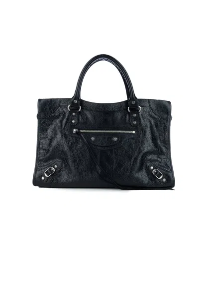 Balenciaga Small Le City Arena Lamb Bag In Black