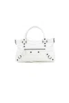Balenciaga Le City First Leather Braided-handle Tote Bag In White