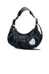 Balenciaga Le Cagole Xs Leather Shoulder Bag In Black