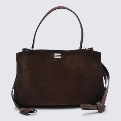 BALENCIAGA BALENCIAGA BROWN LEATHER RODEO MEDIUM TOP HANDLE BAG