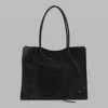 Balenciaga Black Leather Medium Le City Shopping Bag In Black