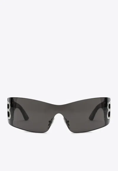 BALENCIAGA BOSSY BB LOGO MASK SUNGLASSES