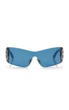 Balenciaga Bossy Mask Acetate Sunglasses In Blue