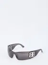 Balenciaga Oversized Wraparound Mask Sunglasses In Black