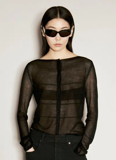 Balenciaga Bossy Round Sunglasses In Black