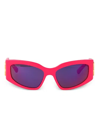 Balenciaga Bb0324sk Bold Fuchsia Acetate Sunglasses In Red