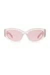 Balenciaga Bossy Sunglasses In White & Pink