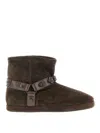 Balenciaga Alaska Brown Ankle Boots With Leather Belt And Logo Lettering On The Rear In Suede Woman In Brown