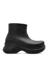 Balenciaga Black Crocs Edition Rubber Boots In Black
