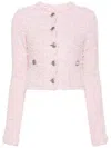 Balenciaga Bouclé Cropped Jacket In Pink
