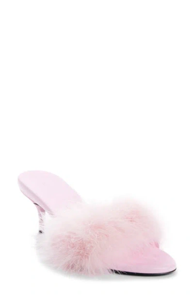 Balenciaga Boudoir 羽毛中跟穆勒鞋 In Pink