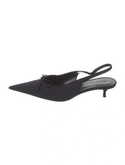 Pre-owned Balenciaga Bow Accents Slingback Pumps In Black