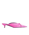 Balenciaga 40mm Knife Bow Nylon Blend Mules In Pink