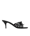 Balenciaga Open Toe Cagole Mules With Lace-up Design 6cm In Black