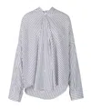 BALENCIAGA BOW-DETAIL STRIPED SHIRT