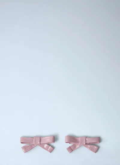 Balenciaga Bow Earrings In Pink