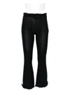 Balenciaga Ruffled Hem Sheer Capri Trousers In Animal Print