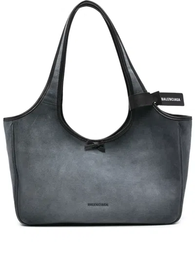 Balenciaga Bow Suede Lau Tote Bag In Blue