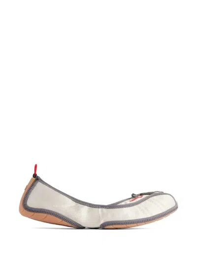 Balenciaga Bow-detail Logo-embroidered Ballet Flats In White