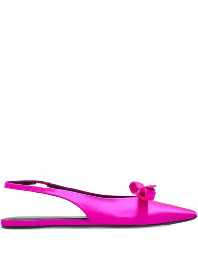Balenciaga Bow-detail Slingback Ballet Flats In Pink