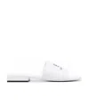 Balenciaga Box Mule Leather Sandals In White