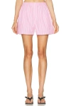 Balenciaga Pink And White Striped Cotton Boxer Shorts In Pink