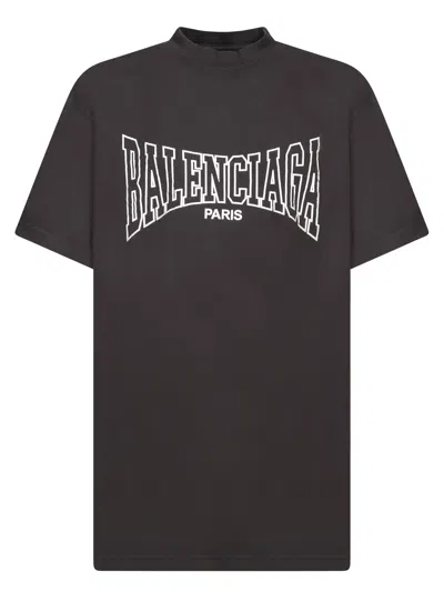 Balenciaga Paris Tshirt In Black