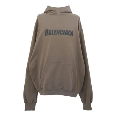 Balenciaga Boxy Logo Hoodie 'taupe Black'