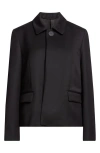 Balenciaga Boxy Wool Crop Jacket In Black