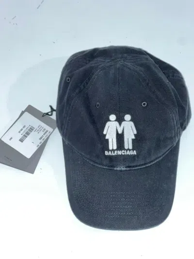 Pre-owned Balenciaga Boy And Girl Logo Hat In Black