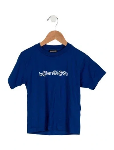 Pre-owned Balenciaga Babies' Boys Graphic T-shirt In Blue