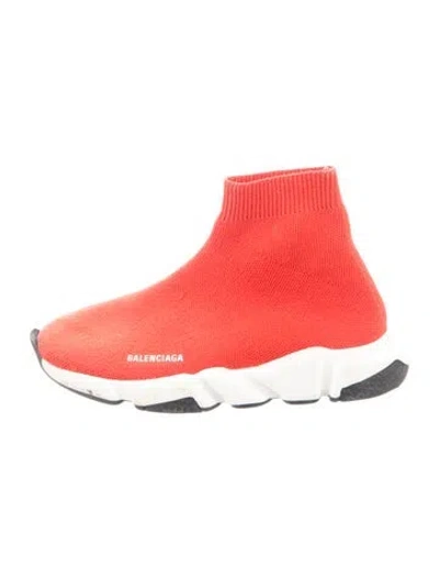 Pre-owned Balenciaga Kids' Boys' Knit Speed Trainer Sneakers In Orange