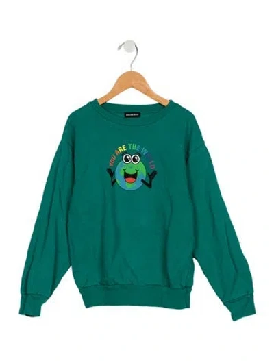 Pre-owned Balenciaga Kids' Boys Pattern Printed Sweatshirt In Green