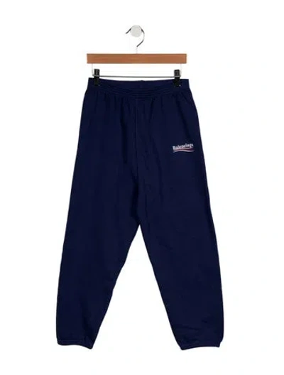 Pre-owned Balenciaga Kids' Boys' Political Campaign Sweatpants In Blue