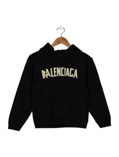Pre-owned Balenciaga Kids' Boys Solid Hoodie In Black