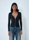 Balenciaga Women Bra Cup Zip-up Jacket In Black