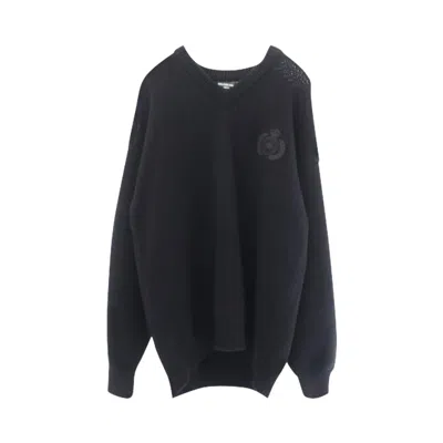 Pre-owned Balenciaga Braided Knit V-neck Sweater 'black' | Men's Size S