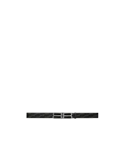 Balenciaga Brand Logo Leather Belt In Black