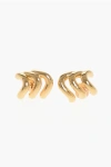 Balenciaga Brass Loop Trio Earrings In Gold