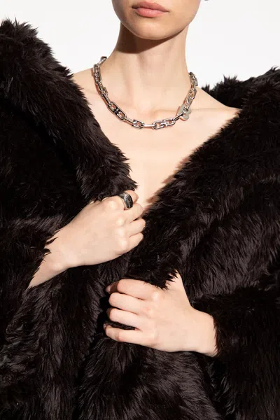Balenciaga Brass Necklace In Silver