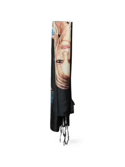 Pre-owned Balenciaga Britney Spears Series Printed Scarf In Black
