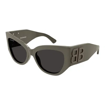 Balenciaga Brown Acetate Sunglasses In Green