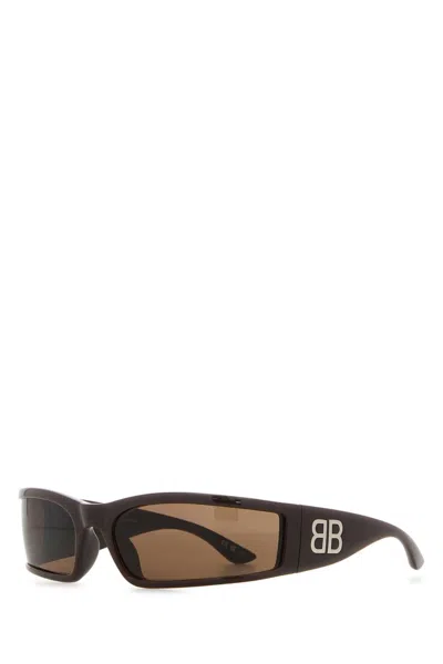 Balenciaga Brown Acetate Sunglasses In Black